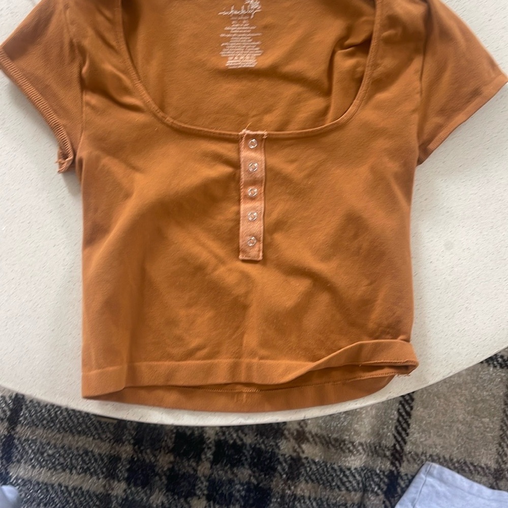 Women's Free people Orange Button-Down Top Barley Used